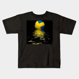 Swedish Flag rising/setting Kids T-Shirt